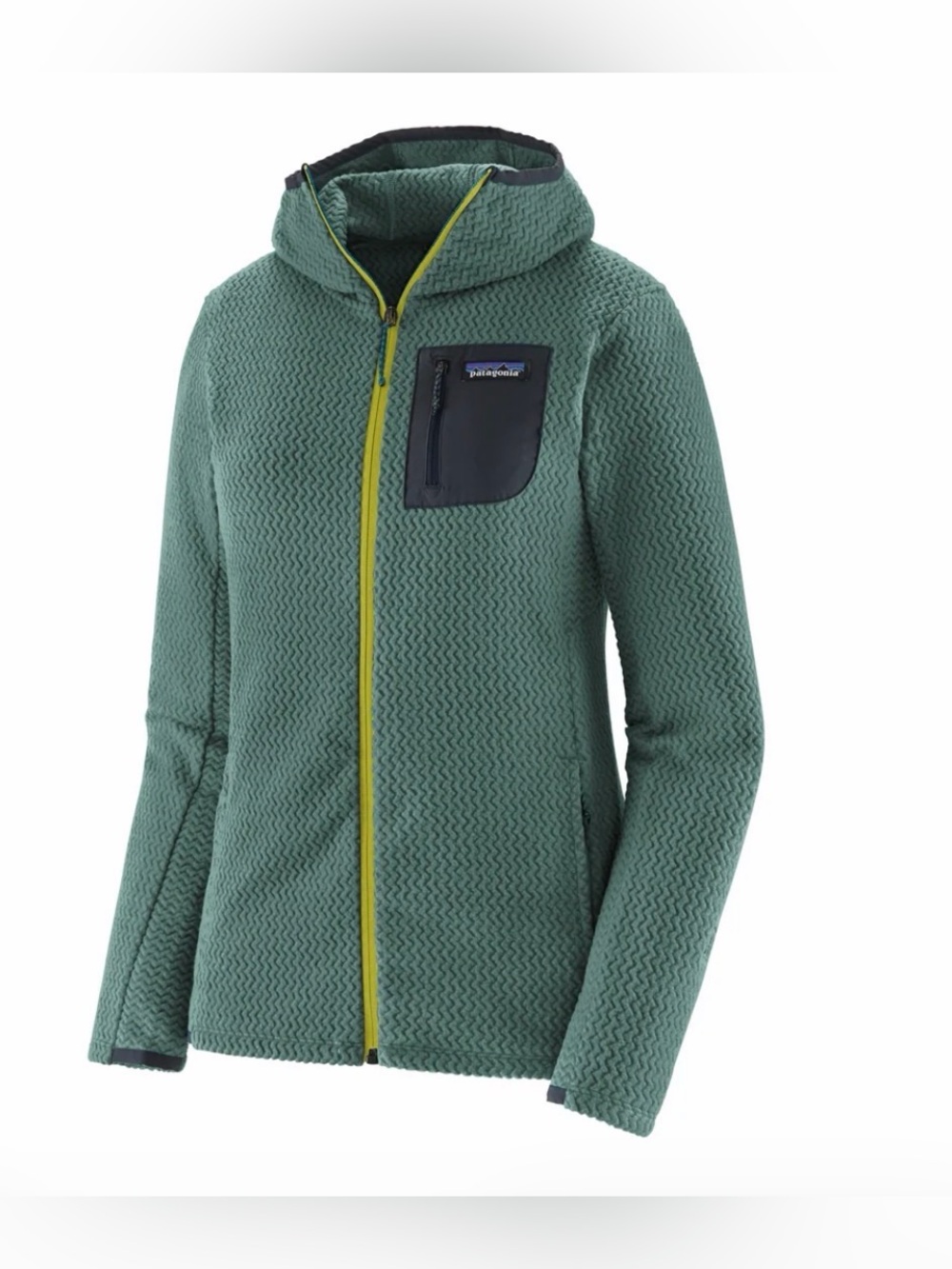 Patagonia R1 New Women's Green Hooded Fleece Jacket Size XS